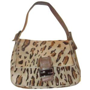 Fendi Mamma Zucco Leopard Print Shoulder Bag Pony Hair And Leather